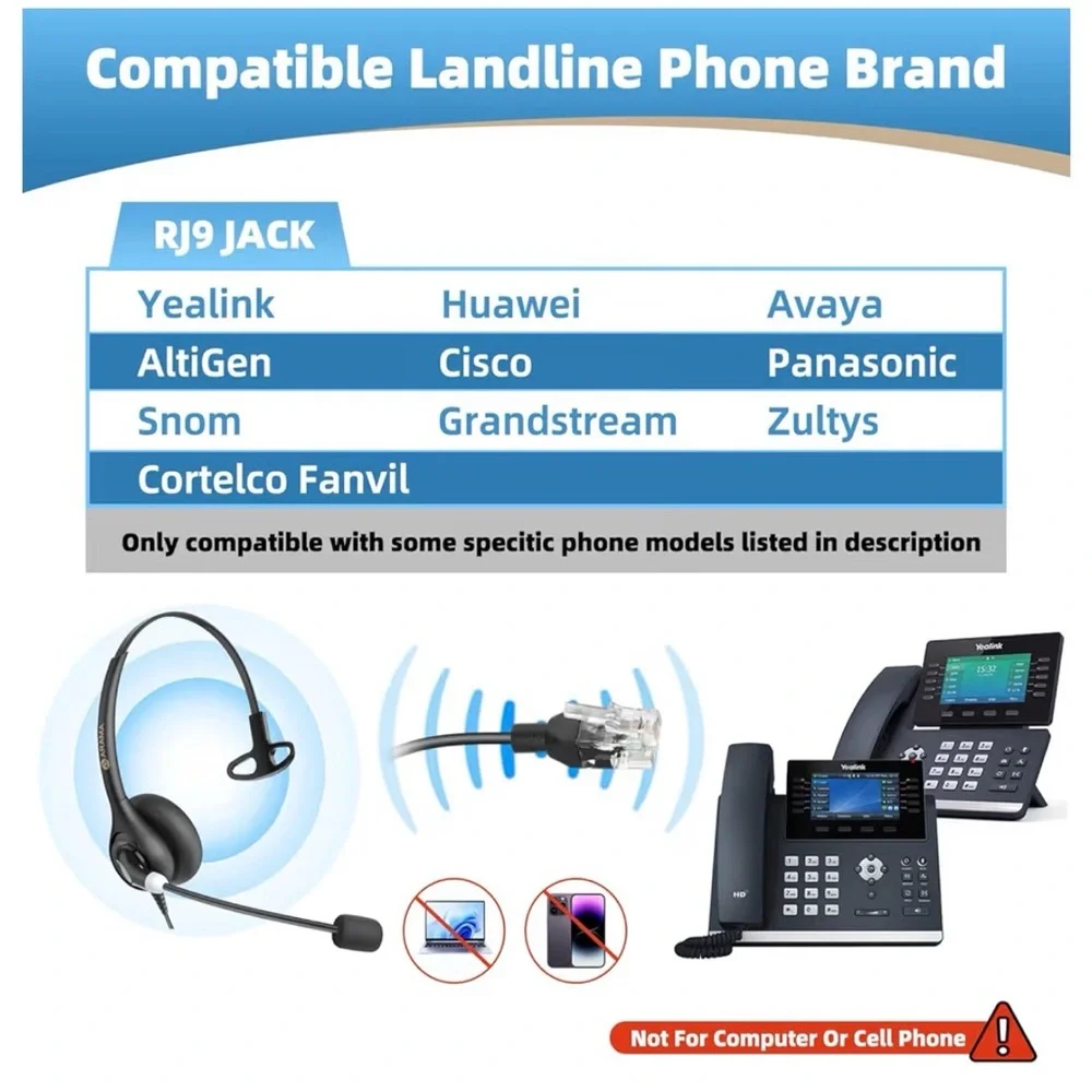 Telephone Wired Headset New
